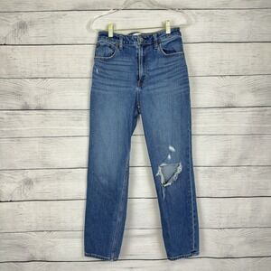 Abercrombie & Fitch The Mom High Rise‎ Curve Love Jeans Size 26 / 2 Distressed